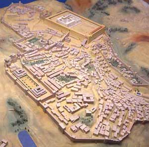 Model made of soapstone Picture of the large model of Jerusalem made of soapstone